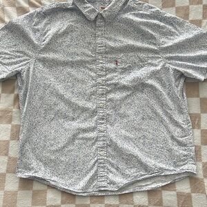 Levi's White and Blue Patterned Casual Shirt